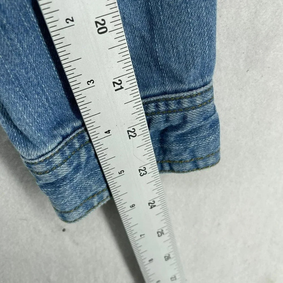 Forever 21 Jean Jacket Women's Sz S Light Wash Blue Button Pocket Denim Collared - Picture 5 of 12